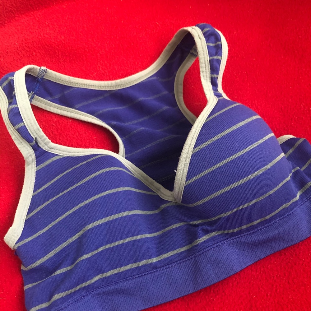 Sports bra blue stripe push-up 30B XS